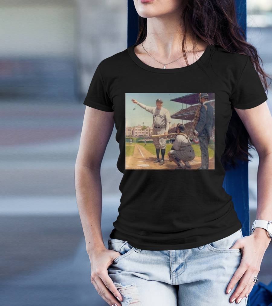Iconic Babe Ruth Pointing Gesture In 1932 World Series Yankees Moment T-Shirt
