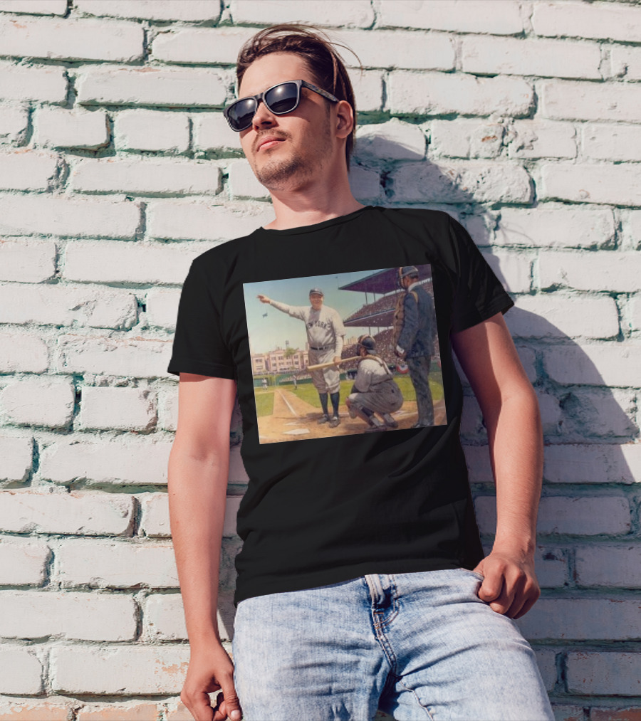 Iconic Babe Ruth Pointing Gesture In 1932 World Series Yankees Moment T-Shirt