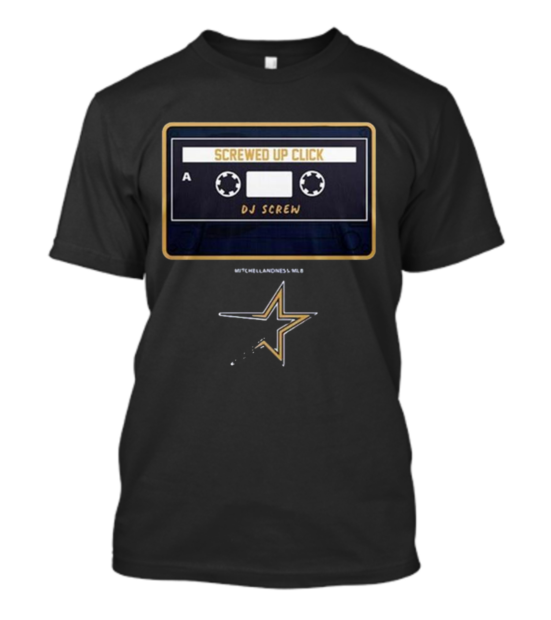 Astros Baseball Screwed Up Click DJ Screw 2024 Mitchell And Ness MLB T-Shirt
