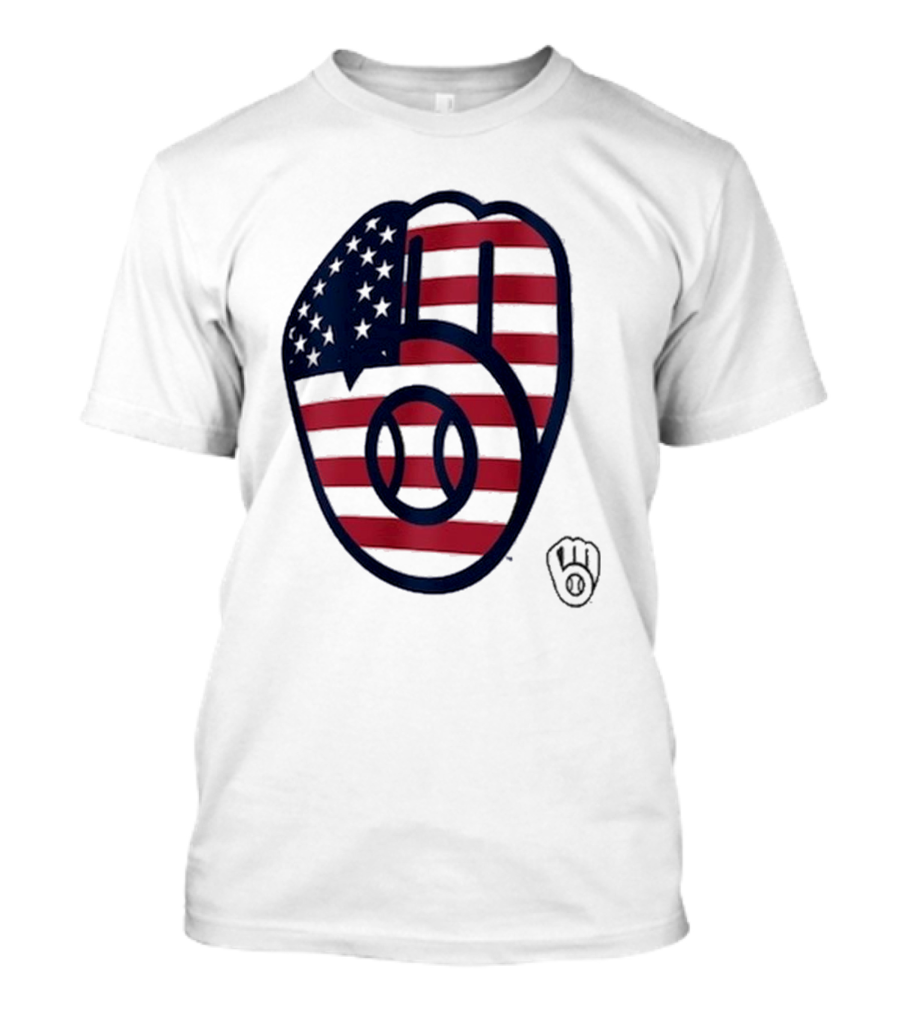 Milwaukee Brewers American Flag Themed 4th Of July T-Shirt