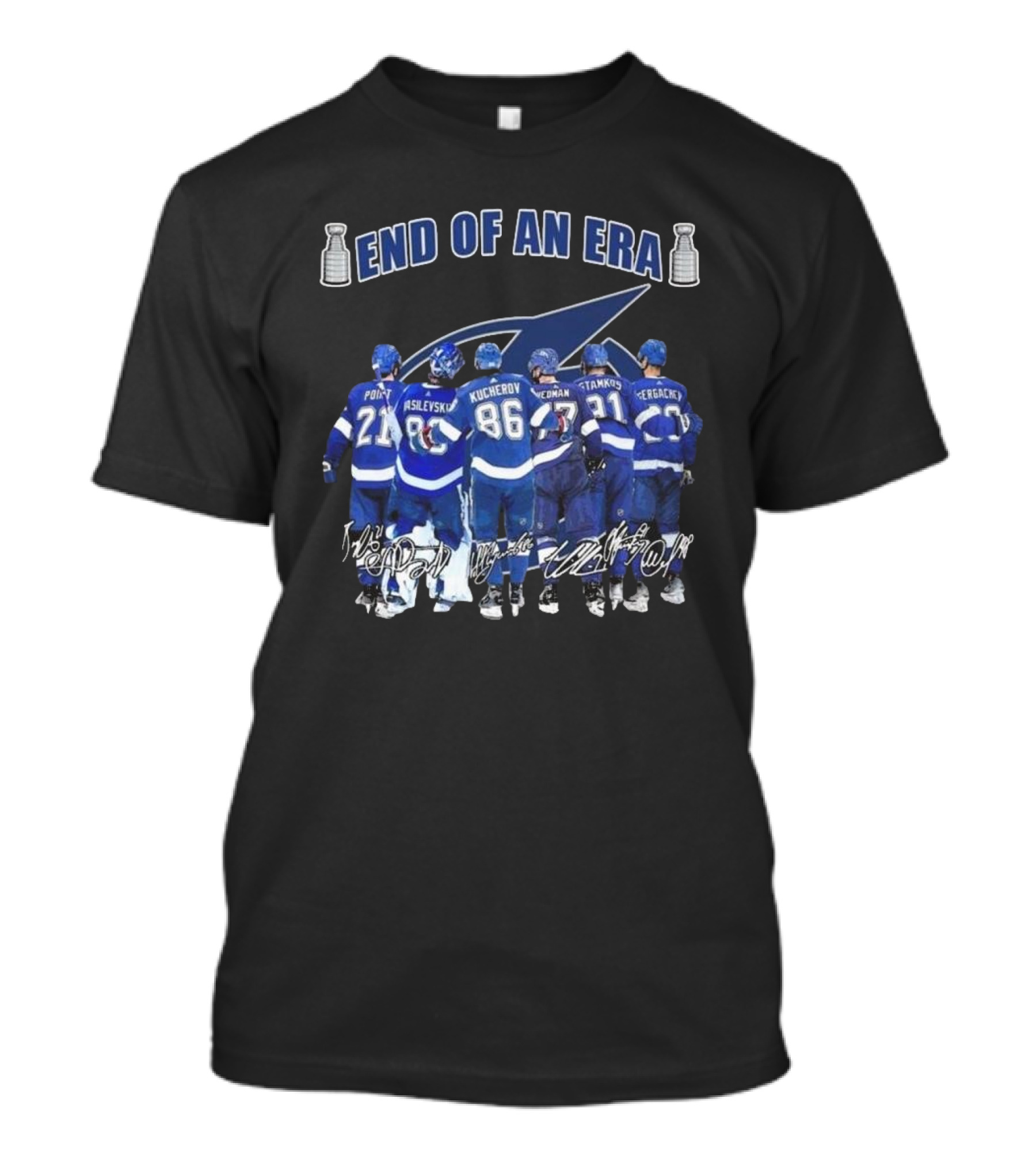 NHL Tampa Bay Lightning End Of An Era Signatures 2024 Ice Hockey Team T-Shirt