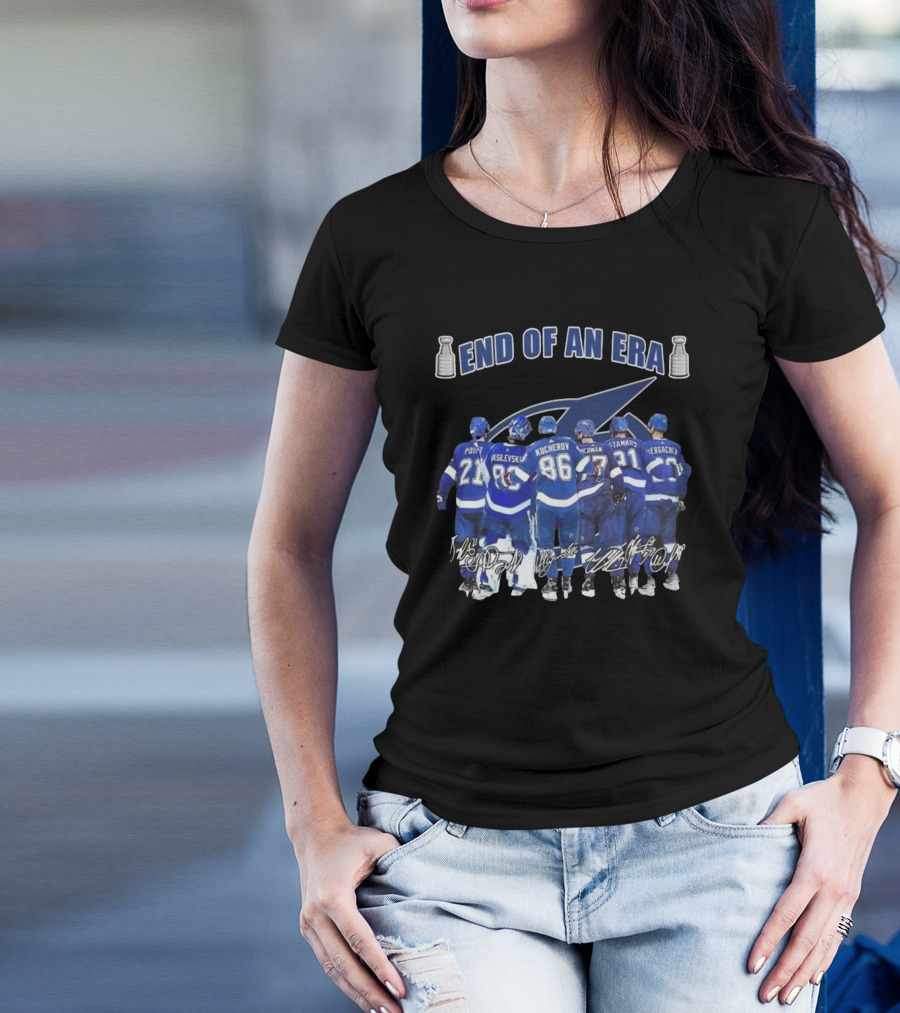 NHL Tampa Bay Lightning End Of An Era Signatures 2024 Ice Hockey Team T-Shirt