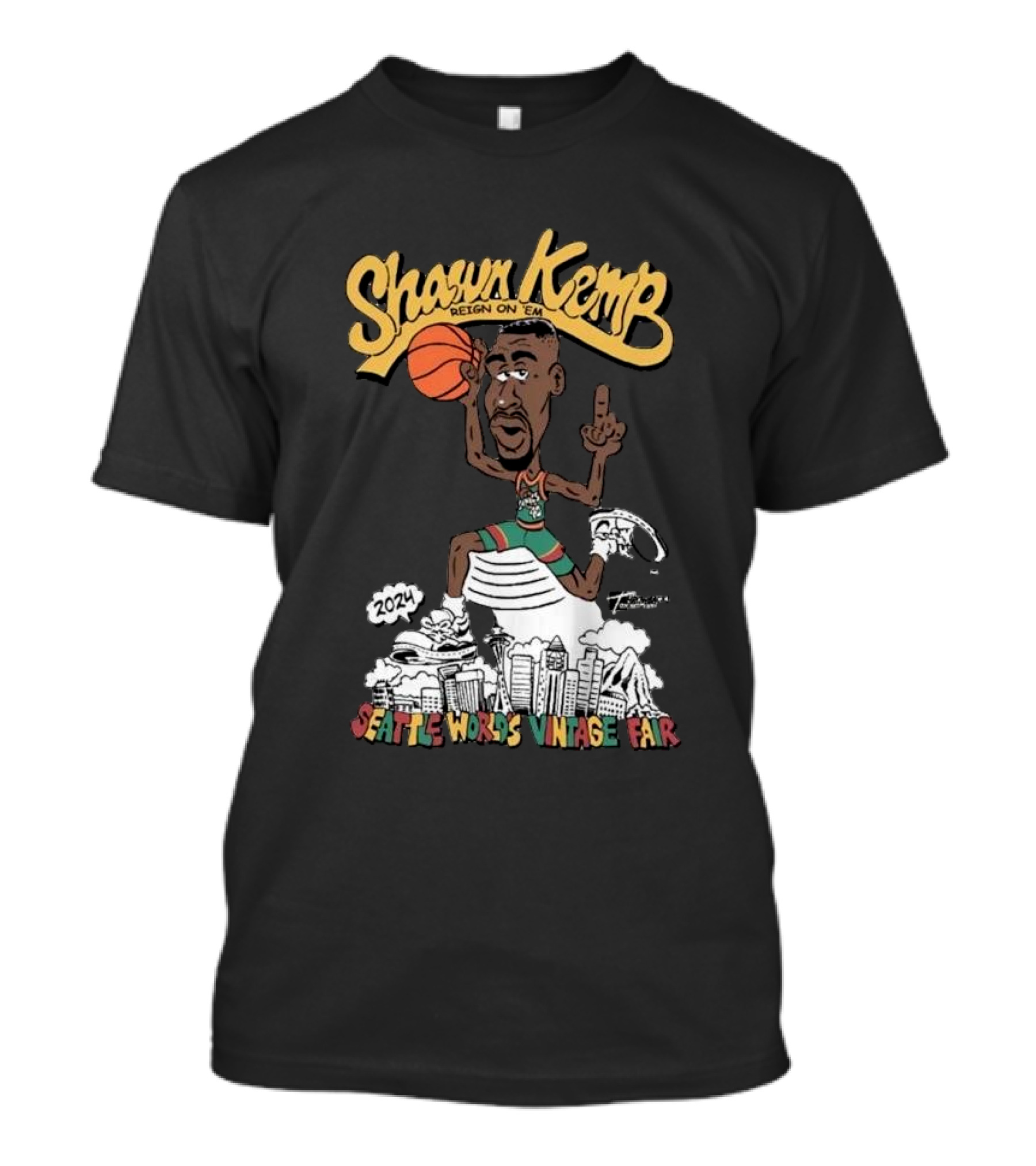 Shawn Kemp Reign On ‘Em 2024 Seattle World's Vintage Fair T-Shirt
