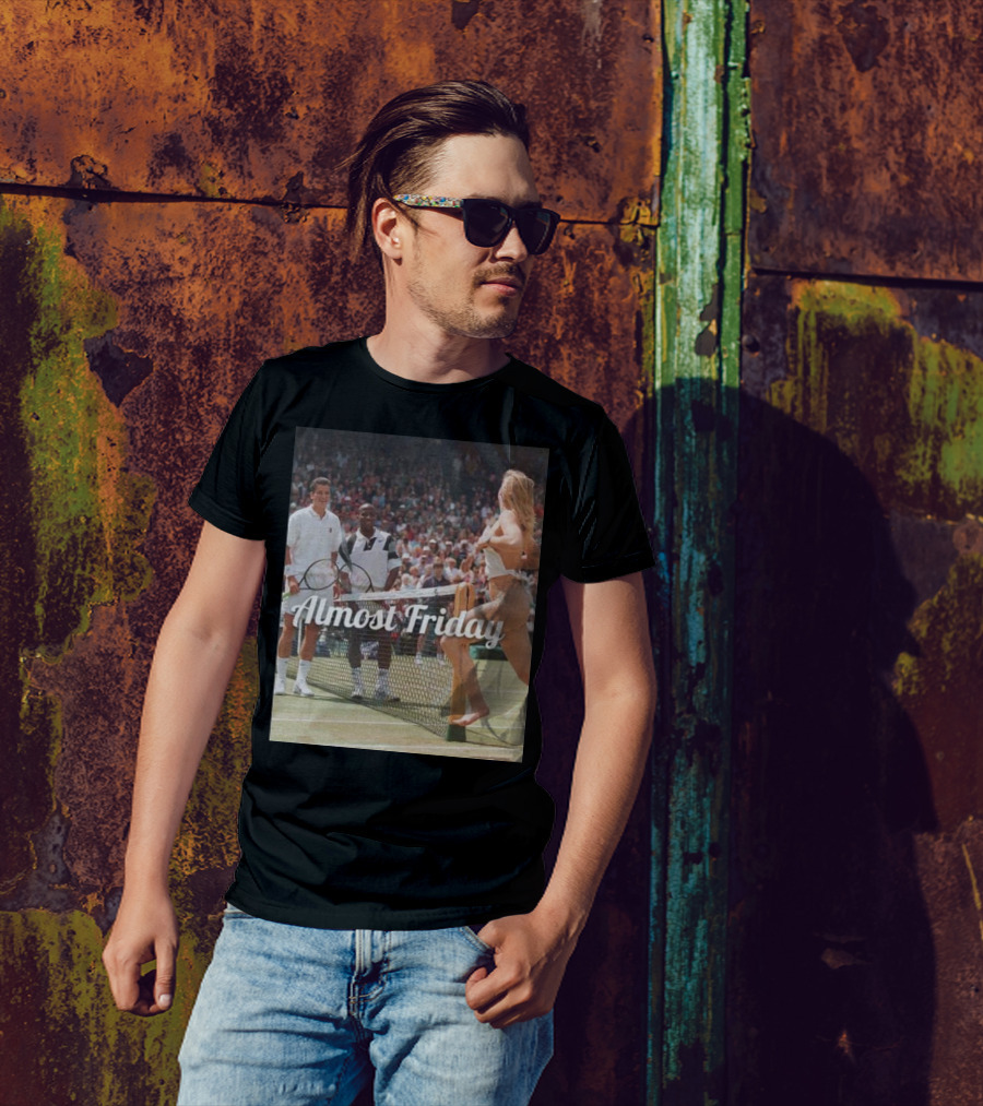 Almost Friday Tennis Court Streaker Wimbledon Scene T-Shirt