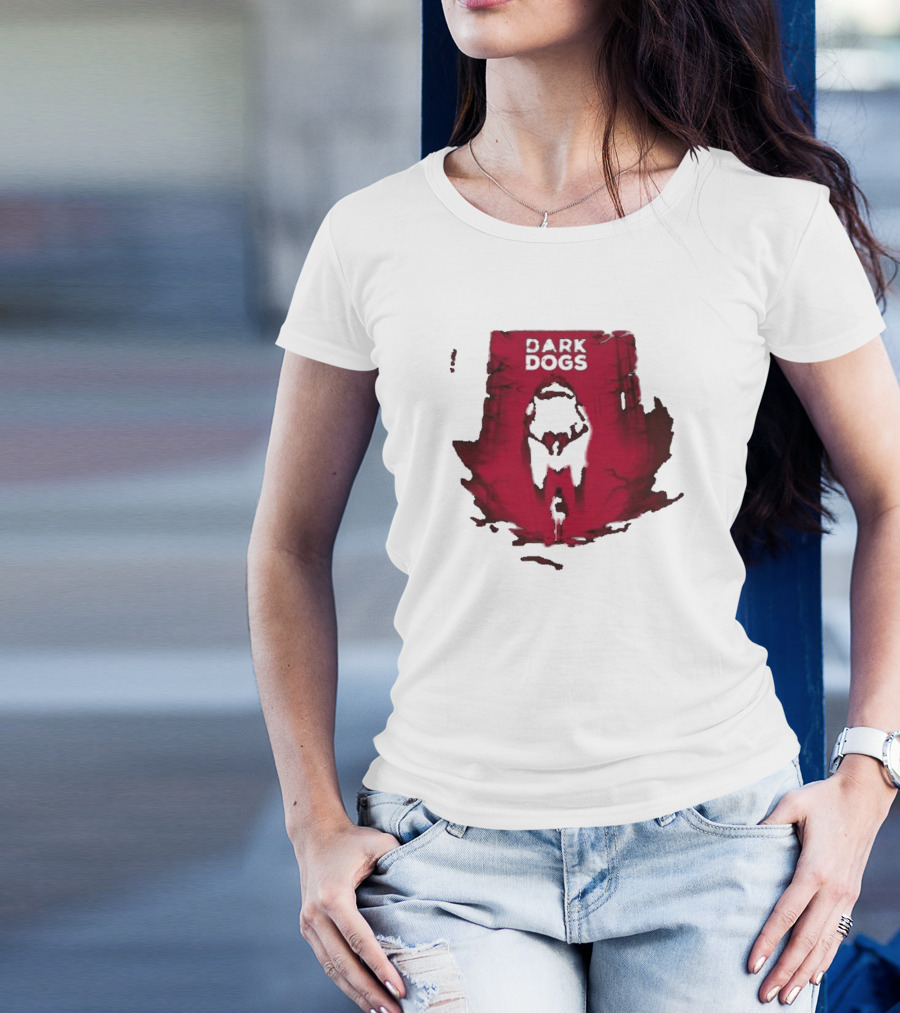 Dark Dogs Welcome To The Den Red Shadowy Forest Scene T-Shirt