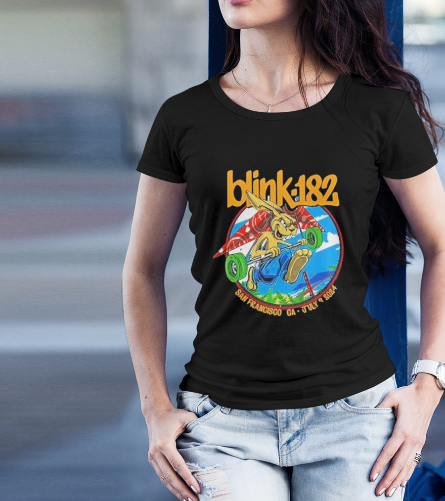 Blink-182 Rabbit San Francisco CA July 9 2024 Chase Center T-Shirt