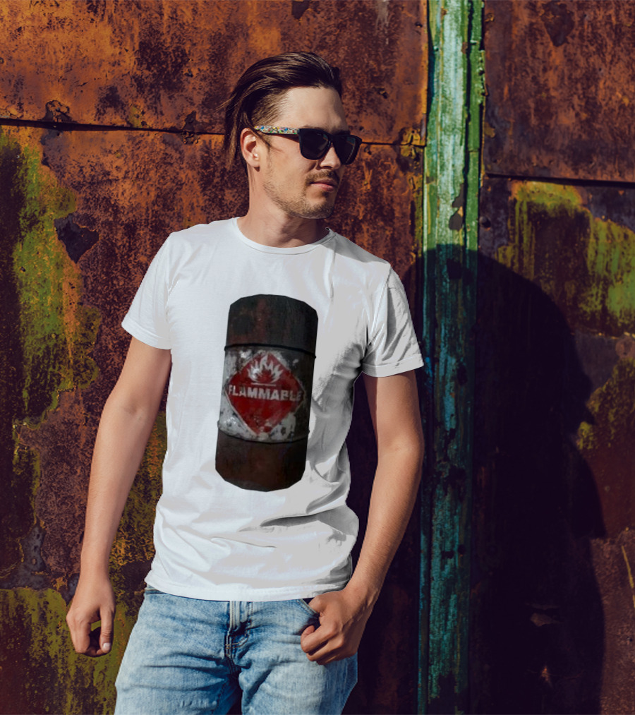 Flammable Barrel Red Hazard T-Shirt