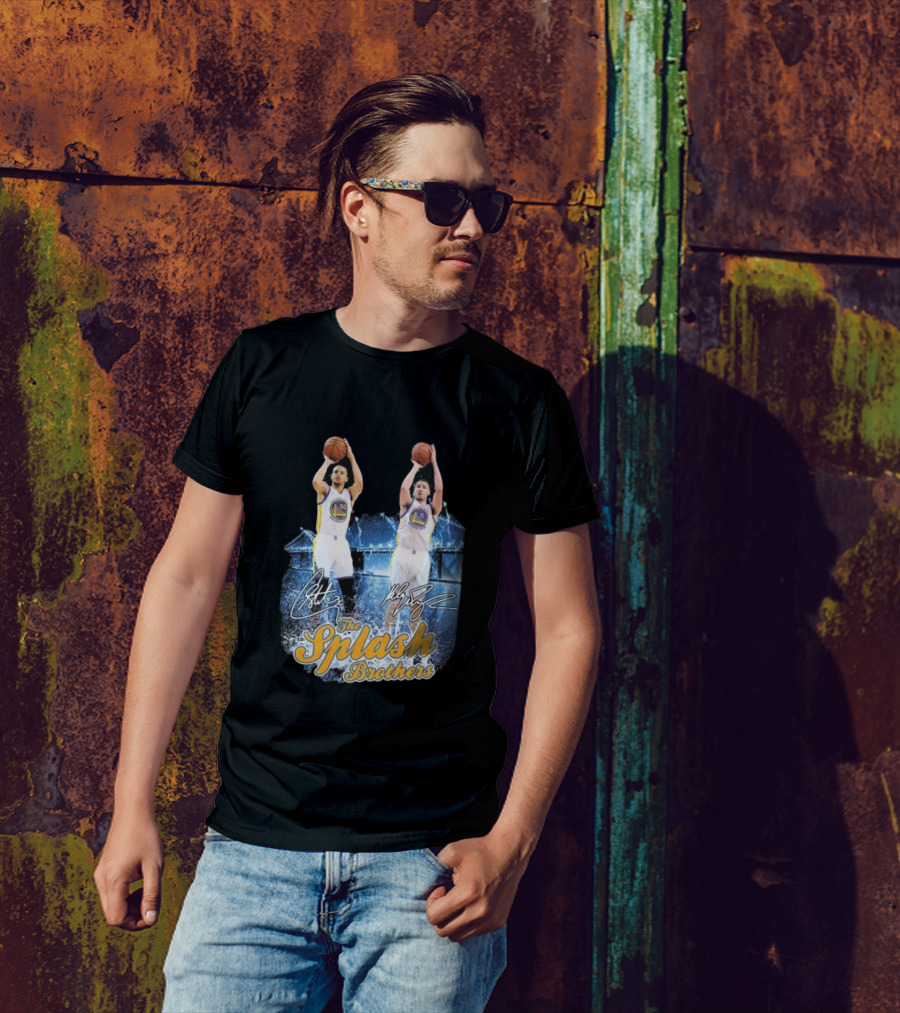 Golden State Warriors Stephen Curry Klay Thompson Splash Brothers Signatures T-Shirt