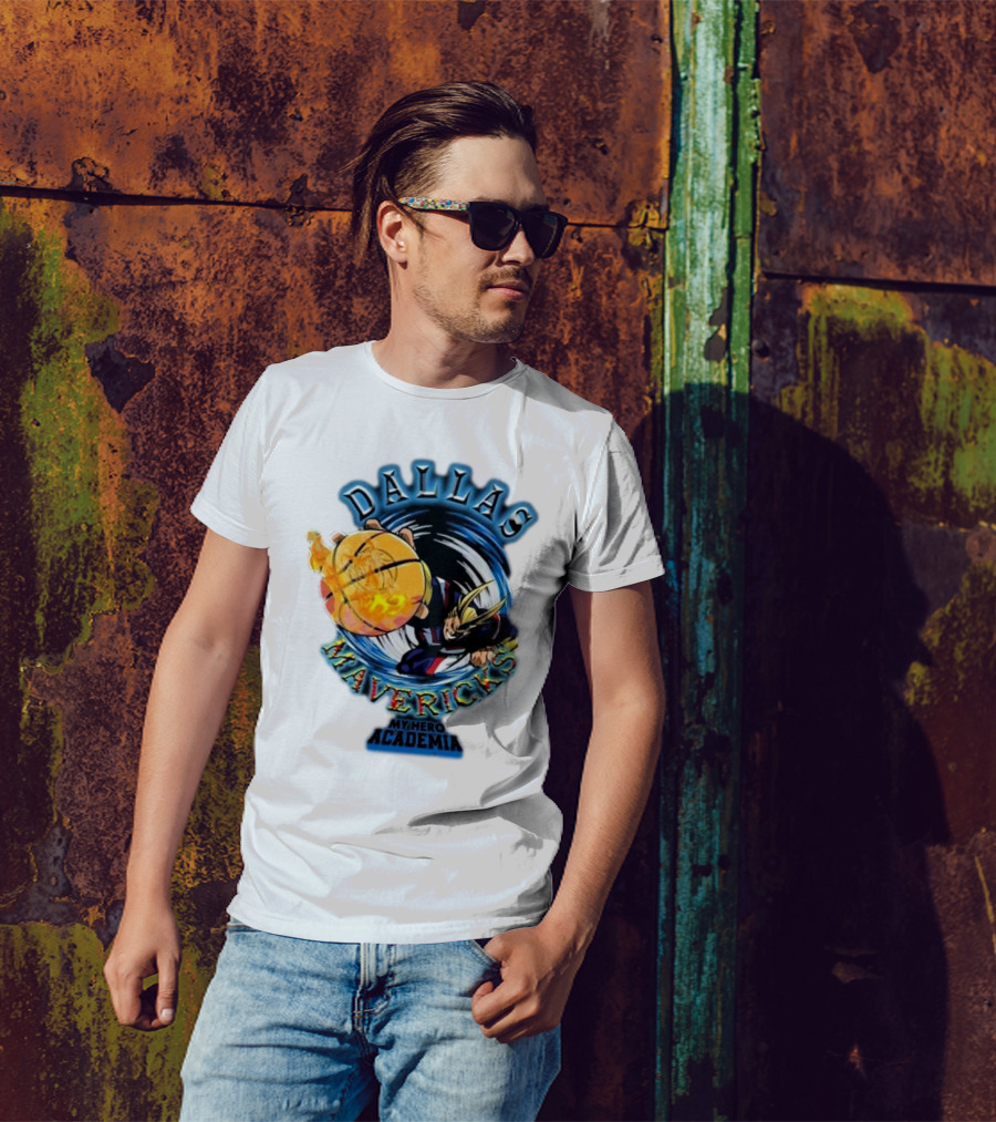 Dallas Mavericks My Hero Academia All Might NBA Collaboration T-Shirt