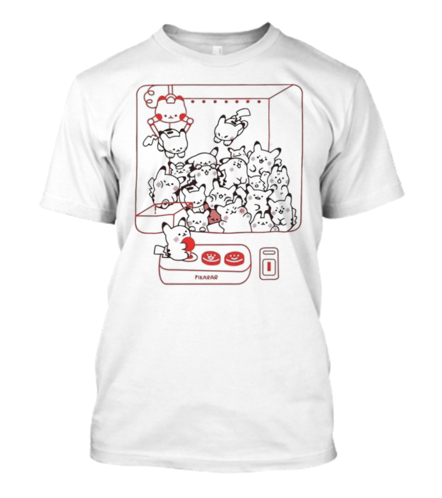 Pikarar Claw Machine Pikachu Cranes Yellow Crane T-Shirt