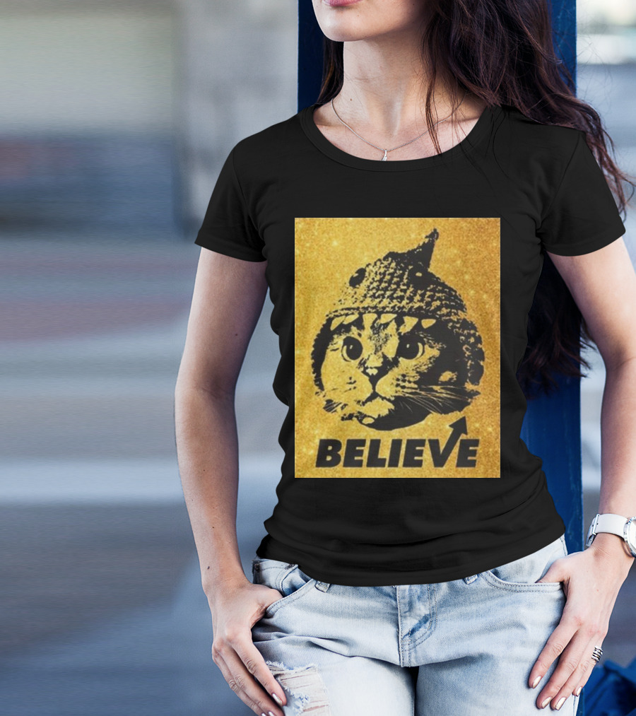 Believe Shark Cat Solana Gold T-Shirt