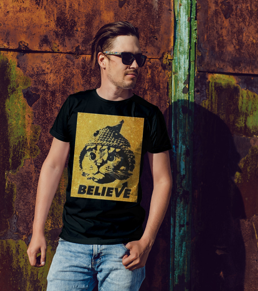 Believe Shark Cat Solana Gold T-Shirt
