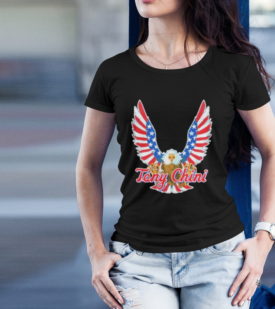 Tony Chini American Flag Eagle Wings T-Shirt