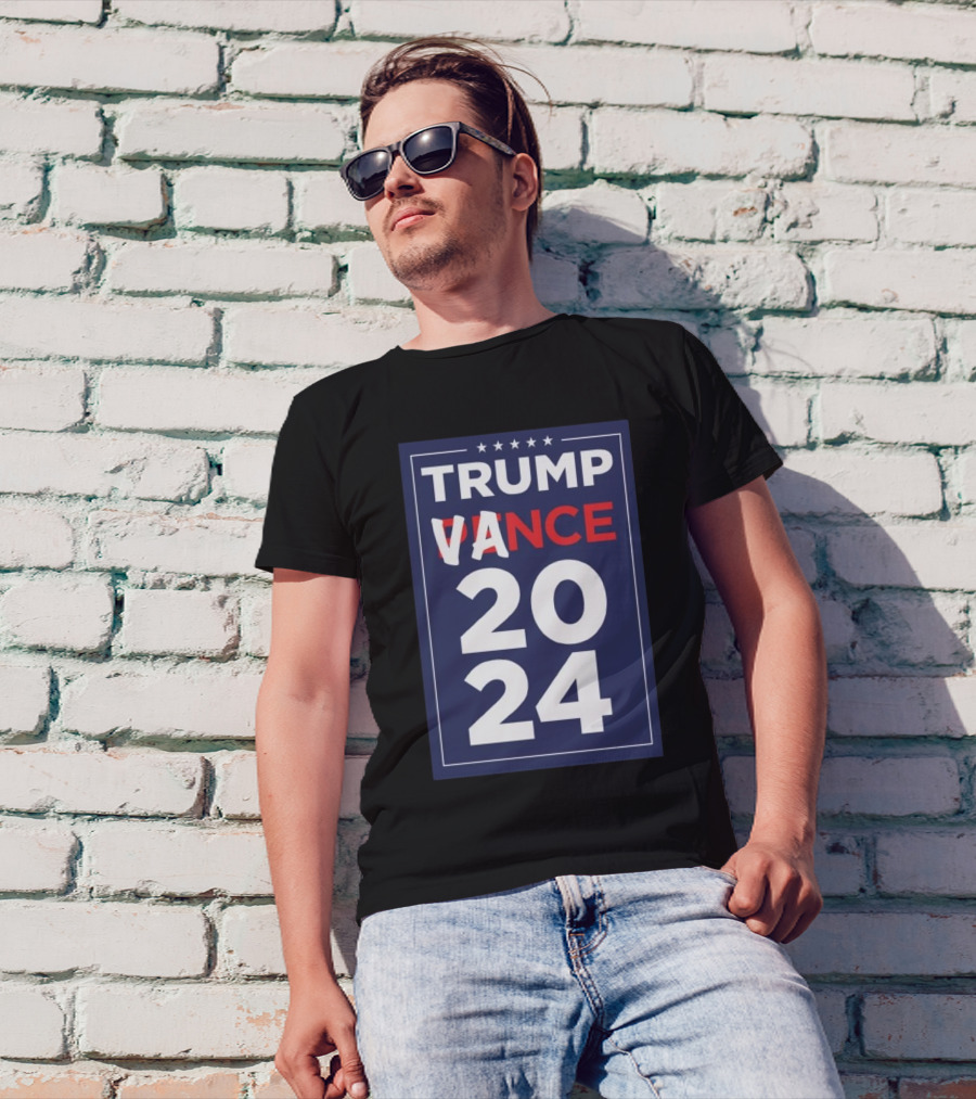 Trump VA Vance 2024 Not Pence Flag T-Shirt