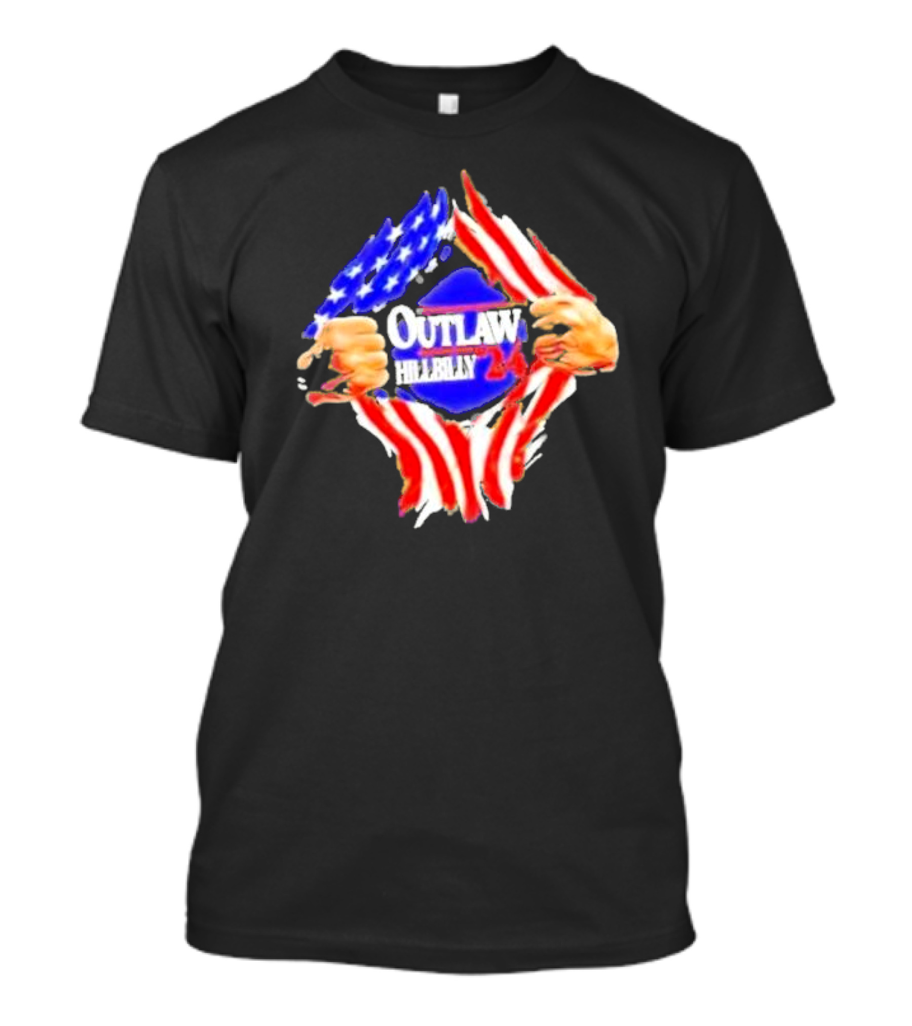 Outlaw Hillbilly 2024 American Flag Fist T-Shirt