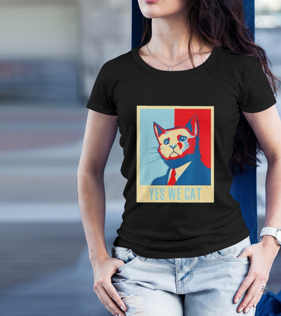 Retro Yes We Cat Funny Cat Lover Pet Owner Hope T-Shirt