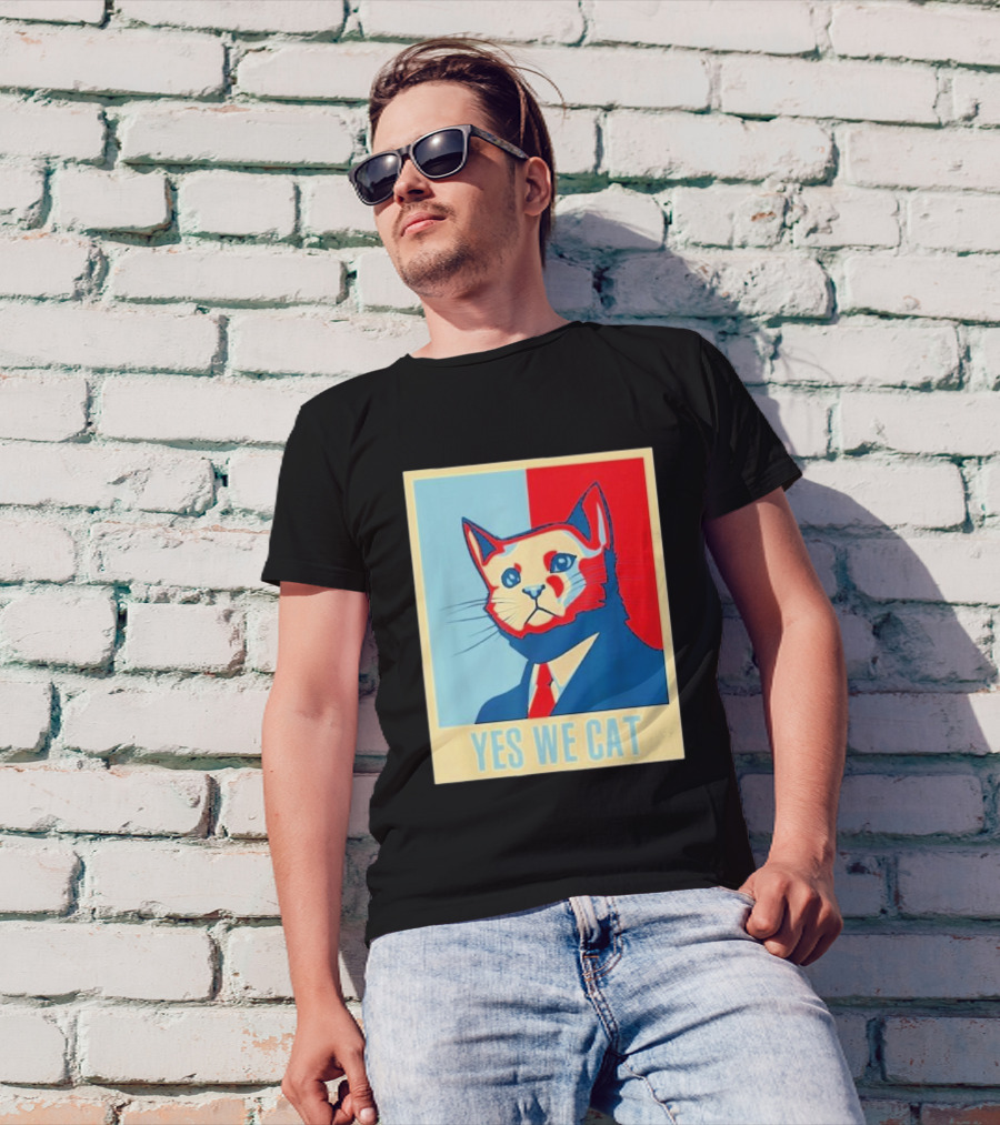 Retro Yes We Cat Funny Cat Lover Pet Owner Hope T-Shirt