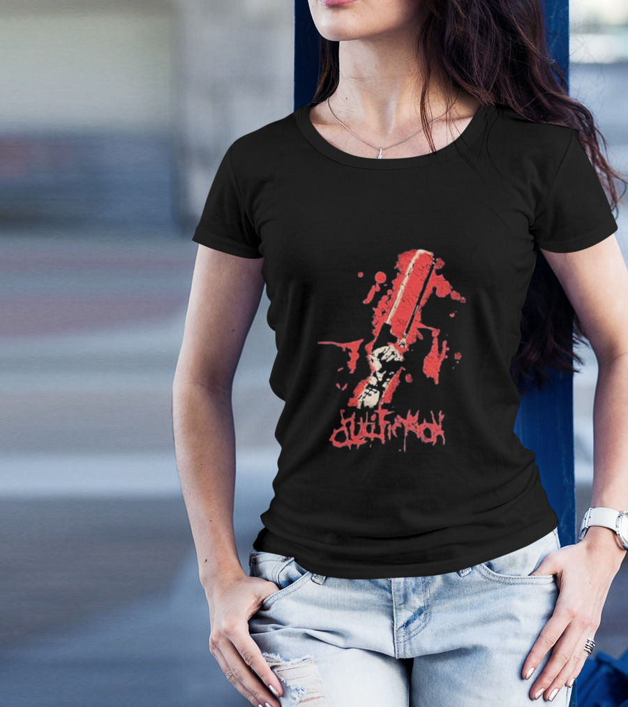 Crucifixion Saw Rise Records Blood Splatter Chainsaw T-Shirt