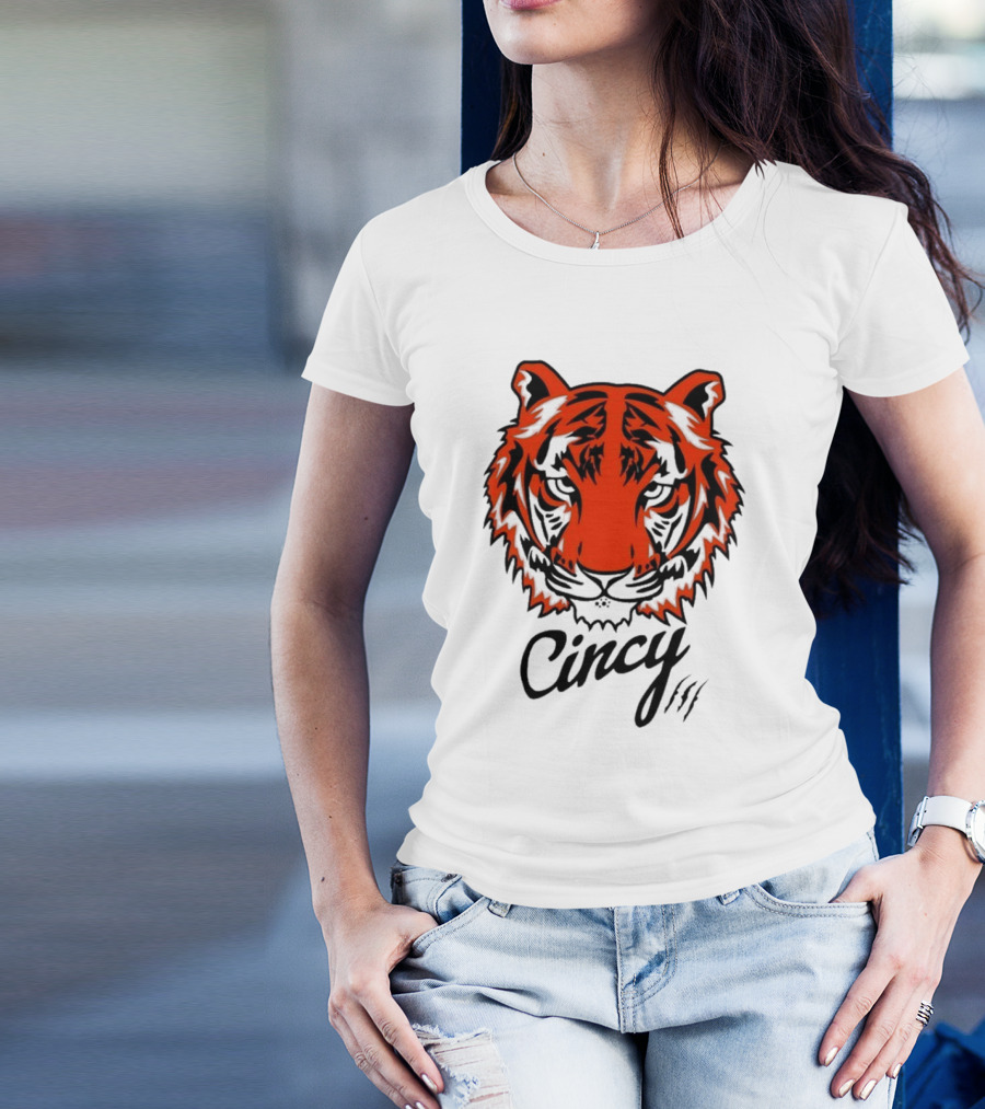 Cincy The Tiger Head By Ted Karras T-Shirt