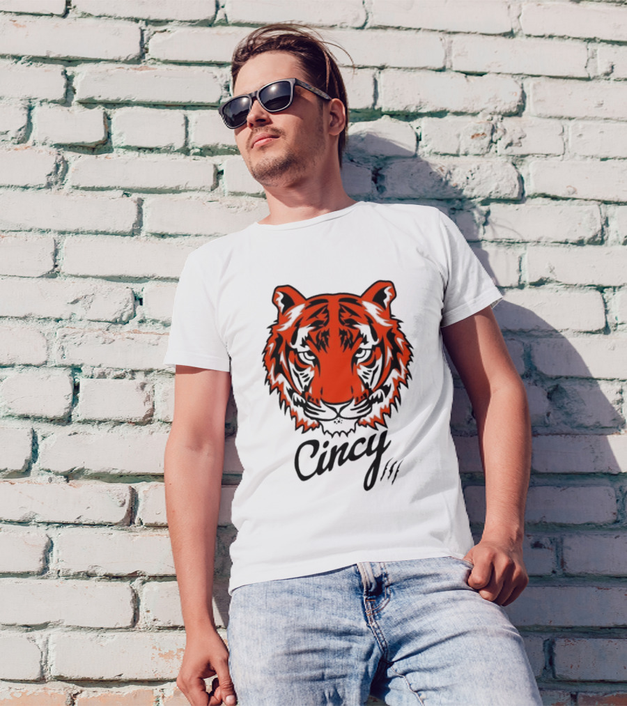 Cincy The Tiger Head By Ted Karras T-Shirt