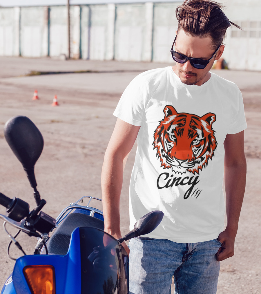 Cincy The Tiger Head By Ted Karras T-Shirt