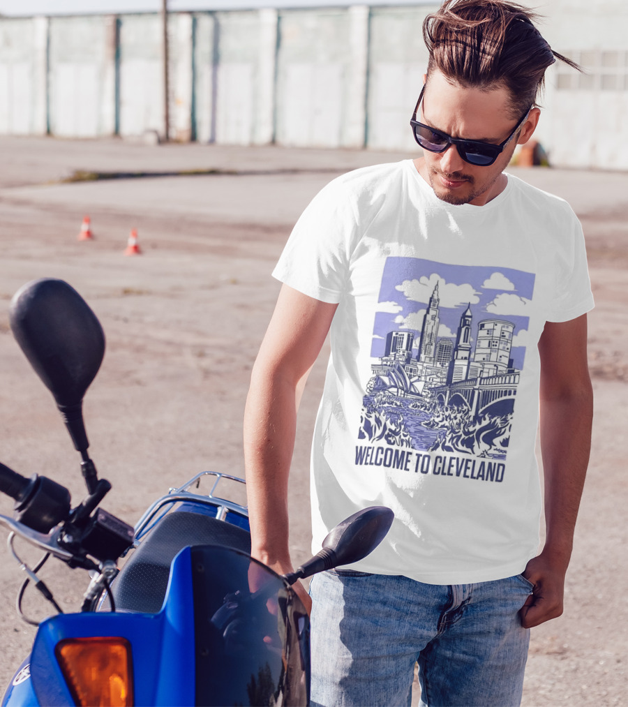 Welcome To Cleveland Skyline With Harbor Bridge And Opera House T-Shirt