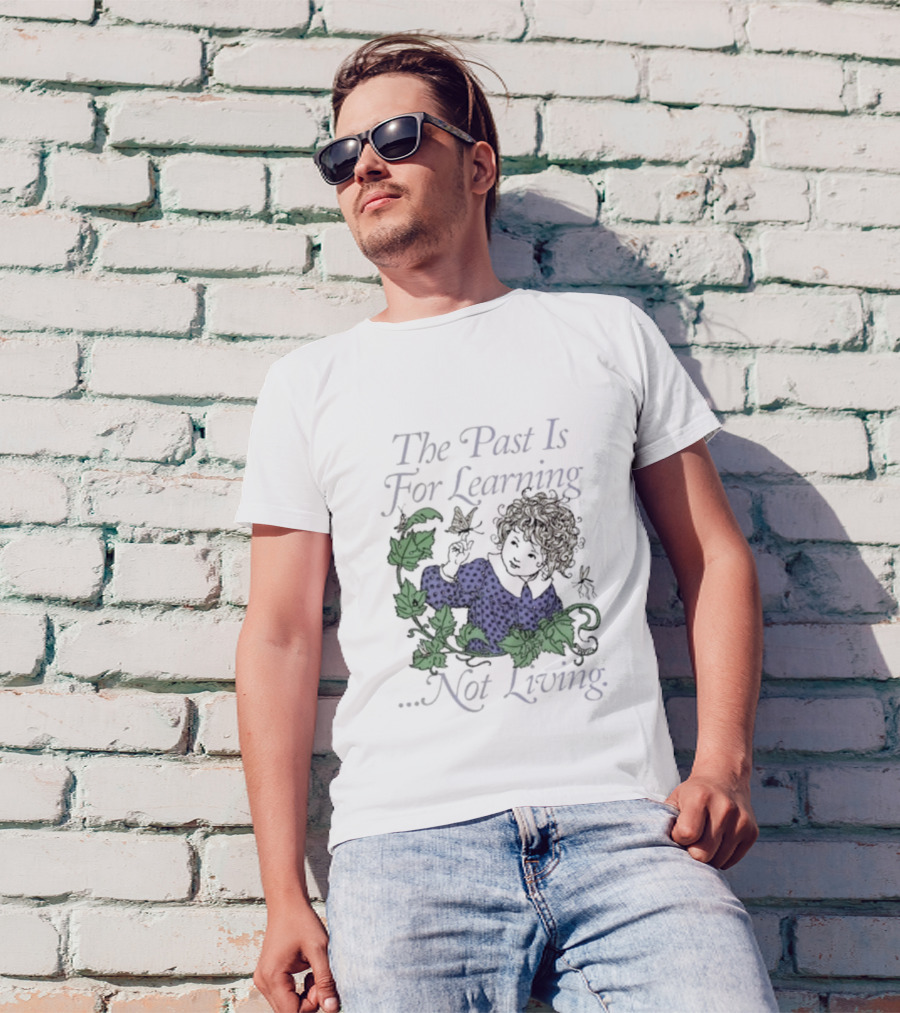 The Past Is For Learning Not Living Curly-Haired Child With Ivy And Butterflies T-Shirt