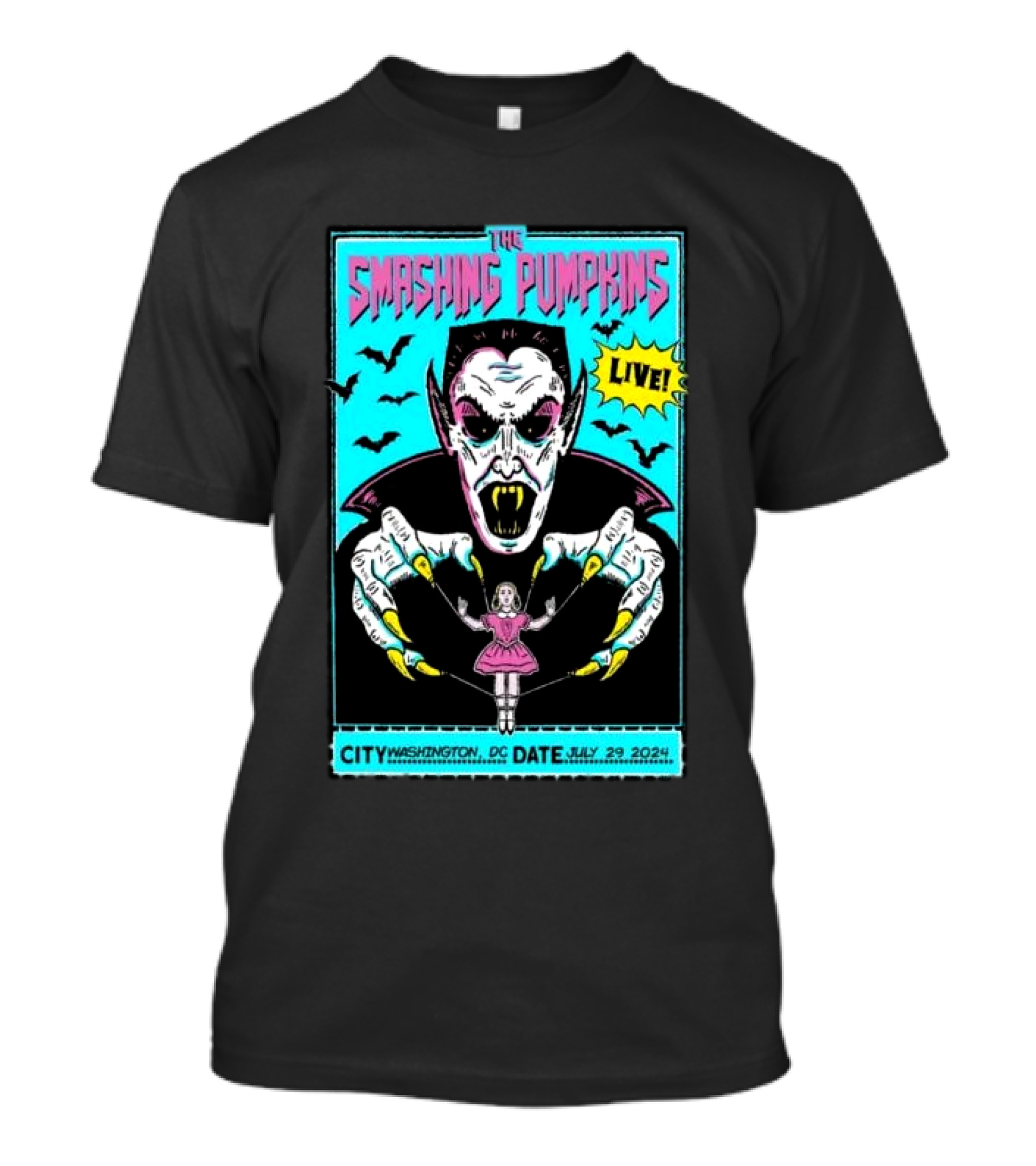 The Smashing Pumpkins Live July 29 2024 Washington DC Event T-Shirt