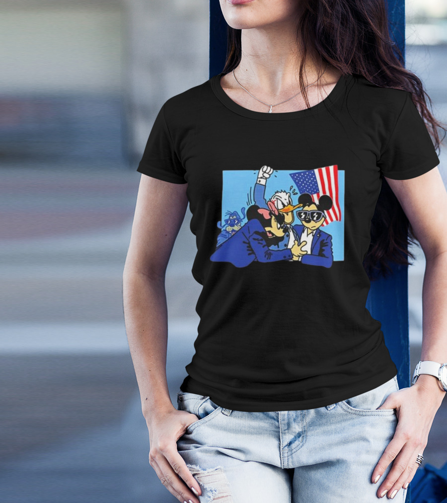 Took It Easy Duck Trump Shoot 2024 Fight American Flag T-Shirt