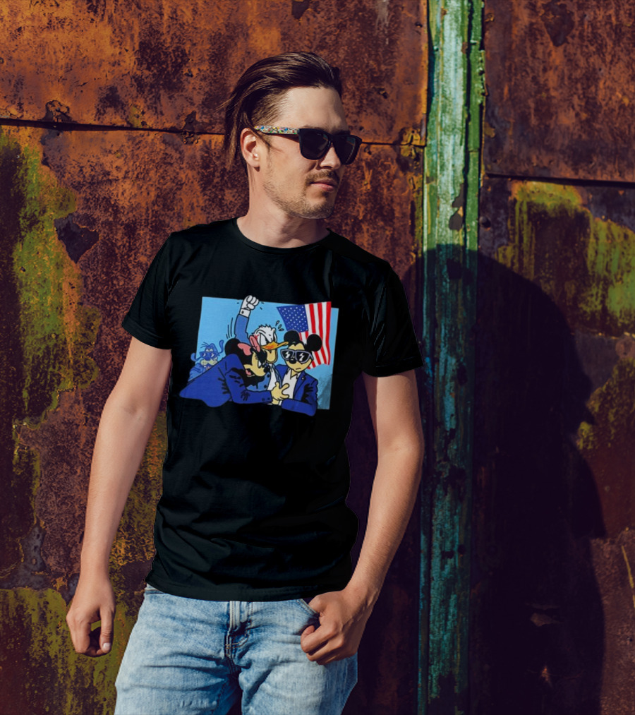Took It Easy Duck Trump Shoot 2024 Fight American Flag T-Shirt