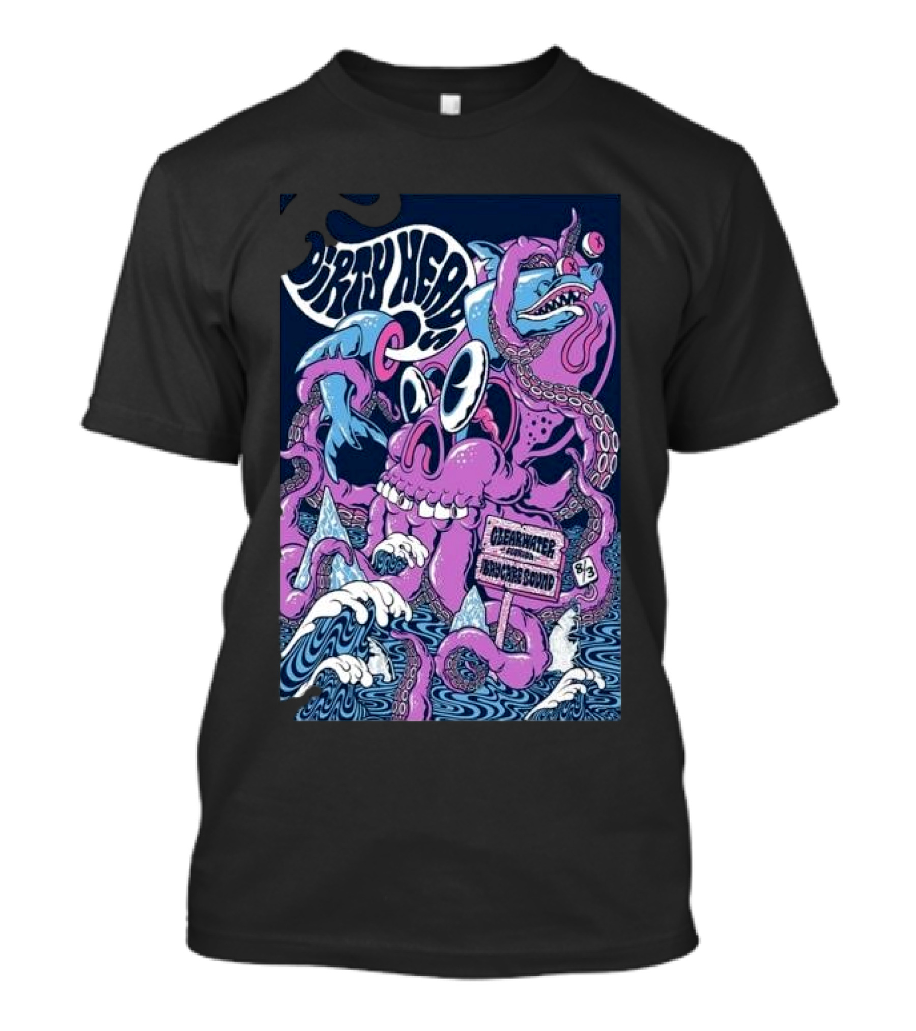 Dirty Heads Tour Clearwater Florida August 3 2024 Surreal Purple Creature T-Shirt