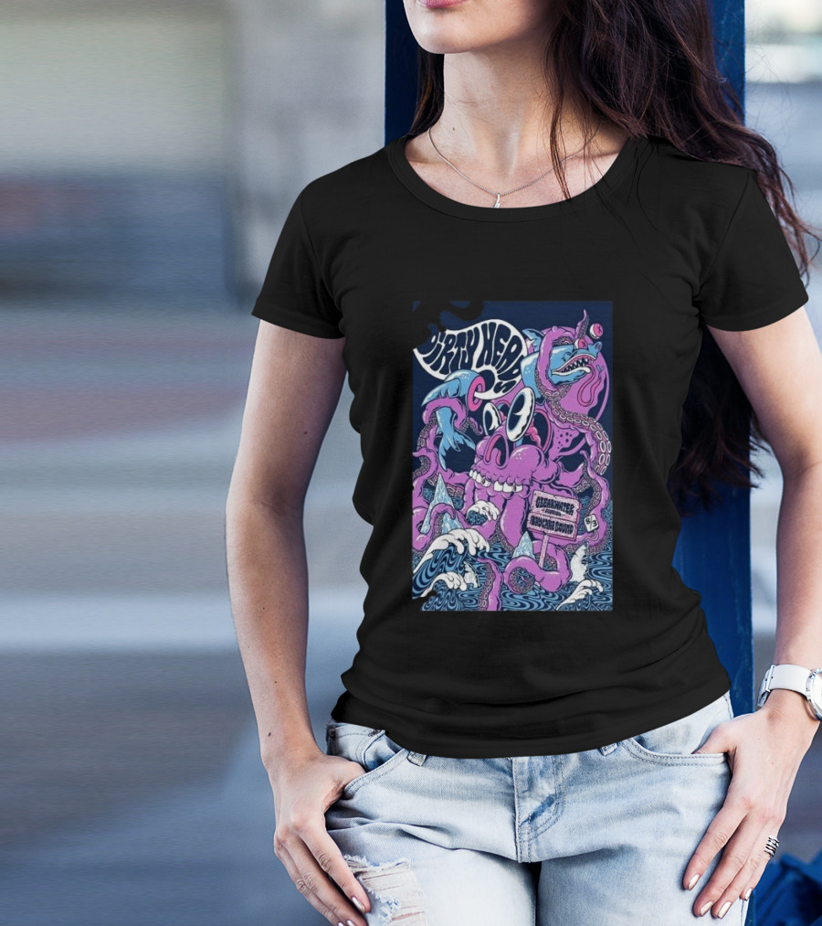 Dirty Heads Tour Clearwater Florida August 3 2024 Surreal Purple Creature T-Shirt