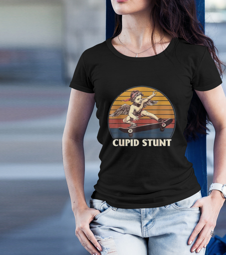 Cupid Stunt Retro Skateboarding Angel T-Shirt