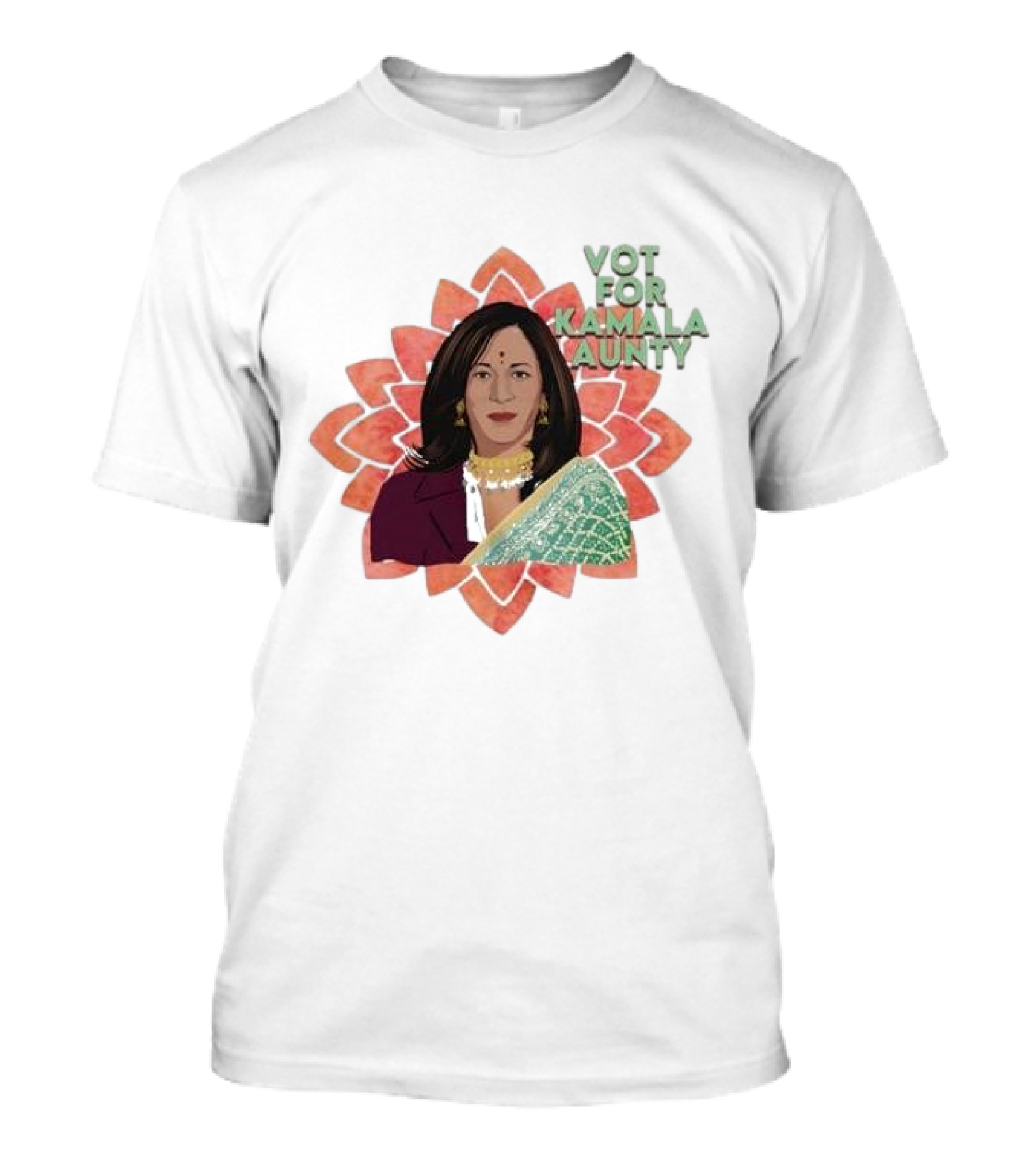 Vote For Kamala Aunty Lotus Sari Potus T-Shirt