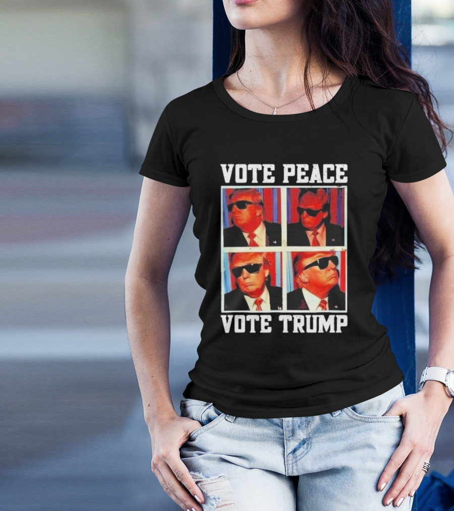 Vote Peace Vote Trump 2024 Sunglasses Pop T-Shirt