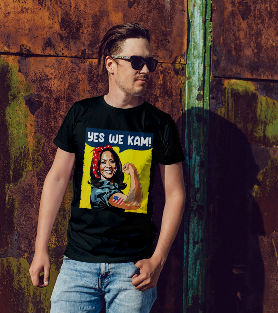 Yes We Kam Rosie The Riveter Kamala Harris Iconic American T-Shirt
