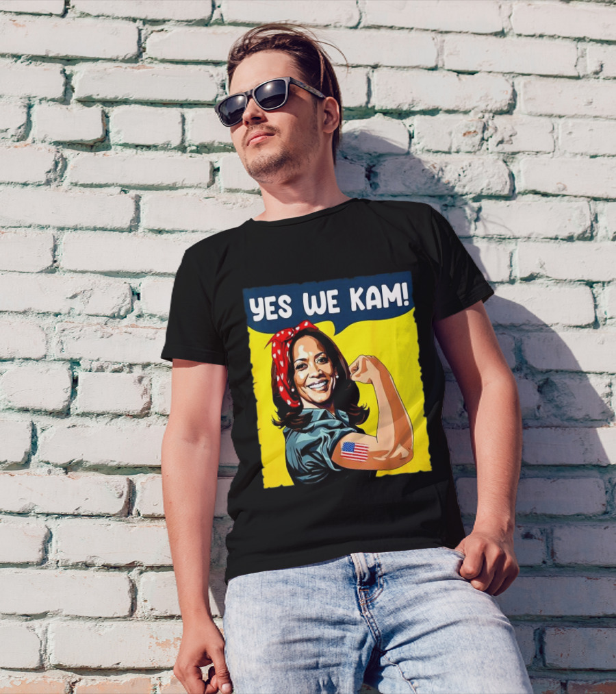 Yes We Kam Rosie The Riveter Kamala Harris Iconic American T-Shirt