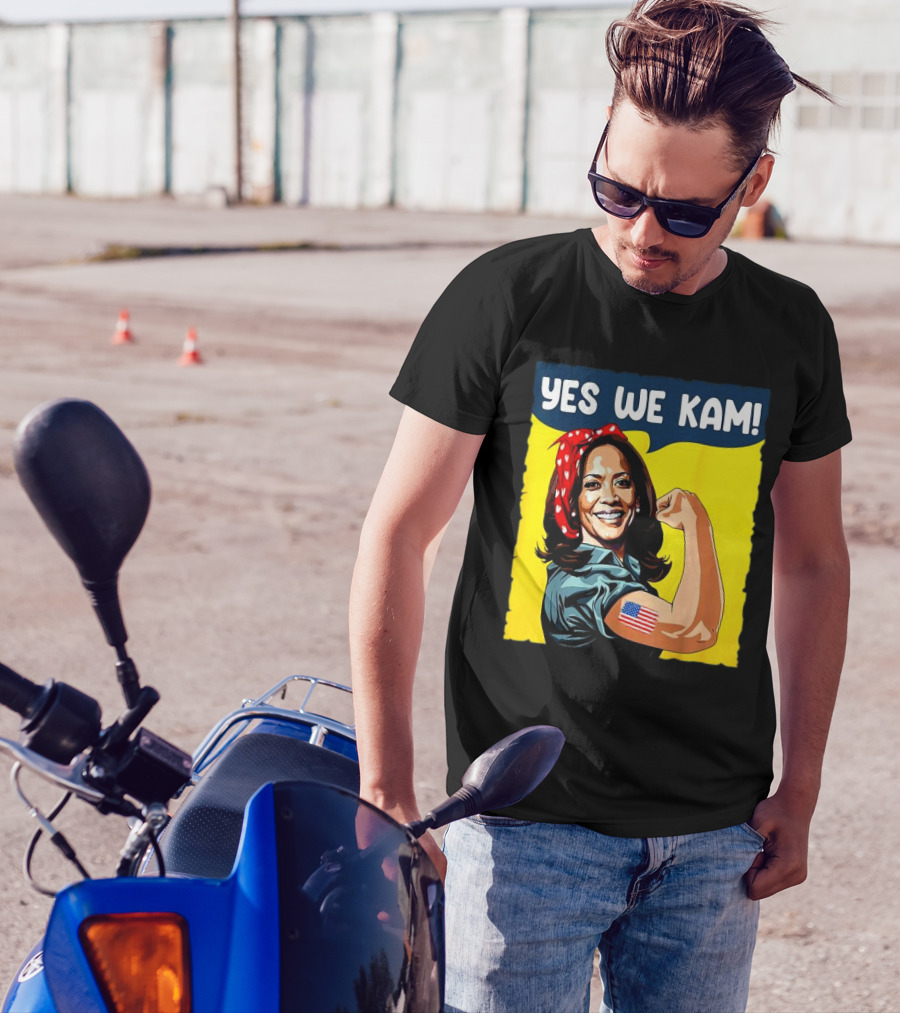 Yes We Kam Rosie The Riveter Kamala Harris Iconic American T-Shirt