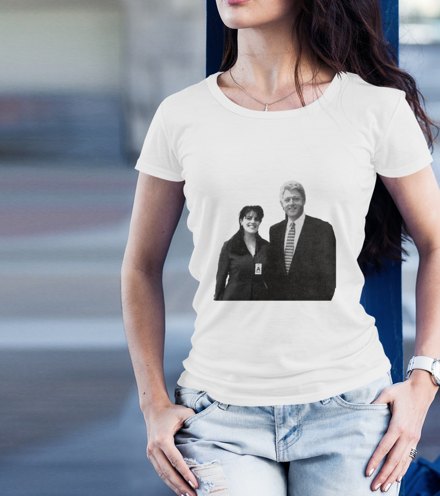Bill Clinton Monica Lewinsky Black And White Iconic Photo T-Shirt