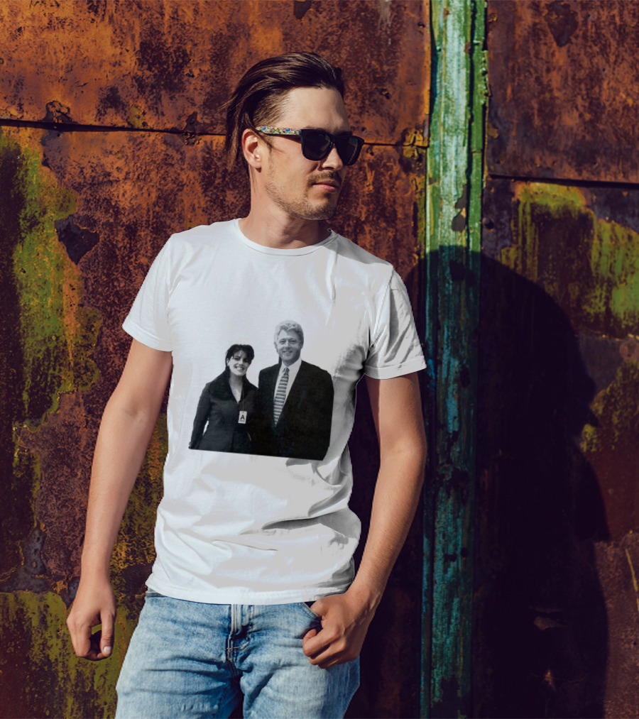 Bill Clinton Monica Lewinsky Black And White Iconic Photo T-Shirt