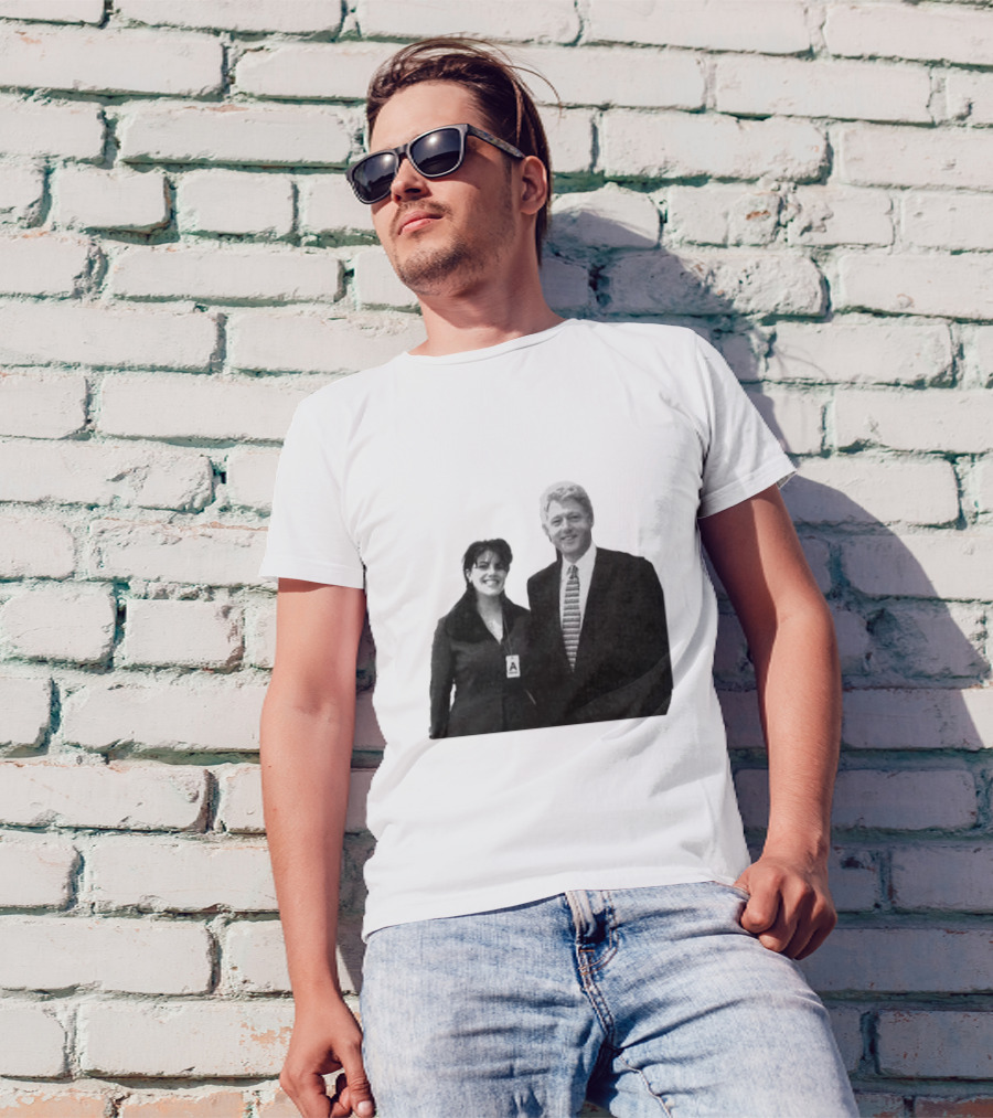 Bill Clinton Monica Lewinsky Black And White Iconic Photo T-Shirt