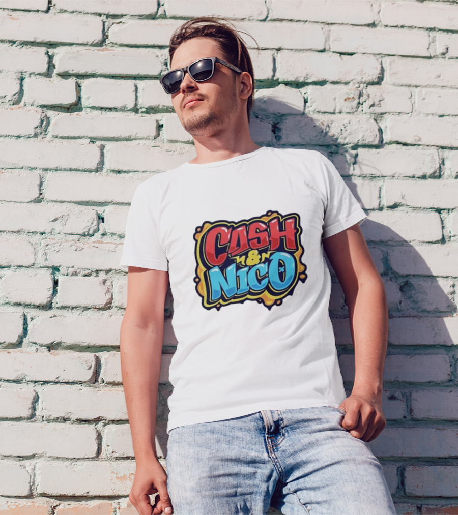 CASH And NICO Colorful Bold Typography T-Shirt