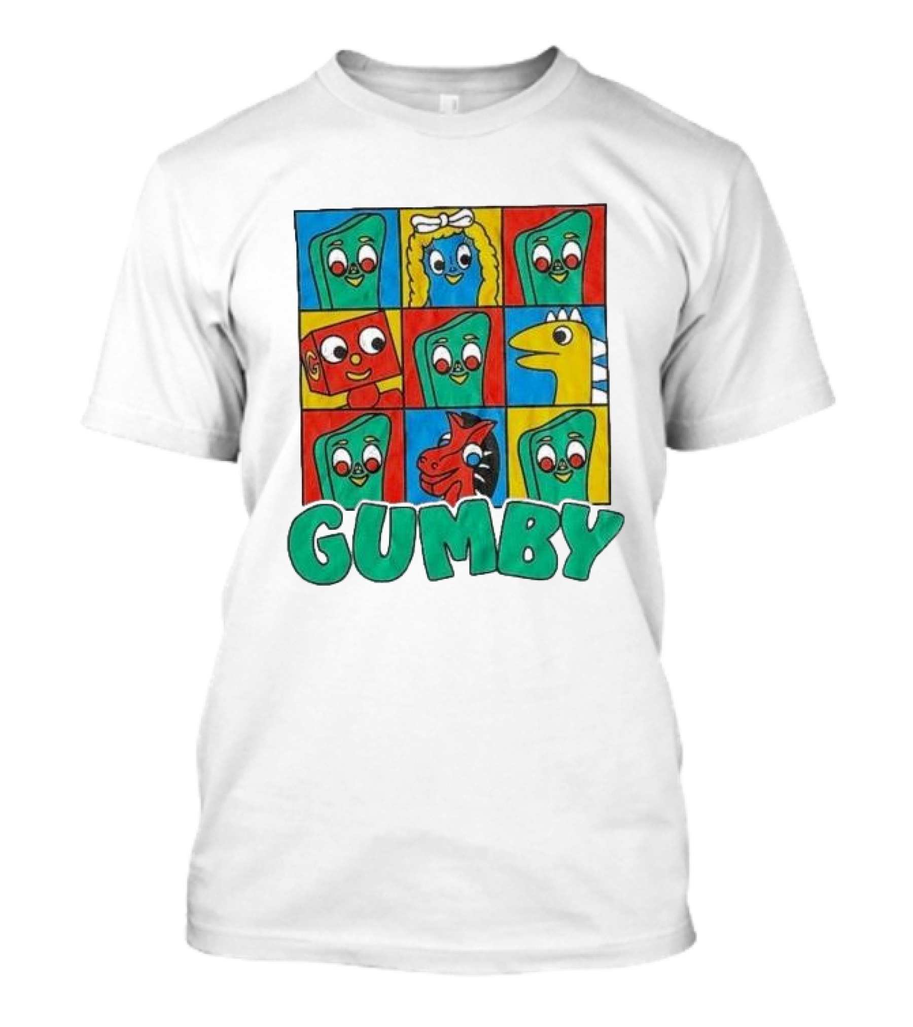 Gumby Pokey Prickle Goo Blockheads Friends Character Grid T-Shirt