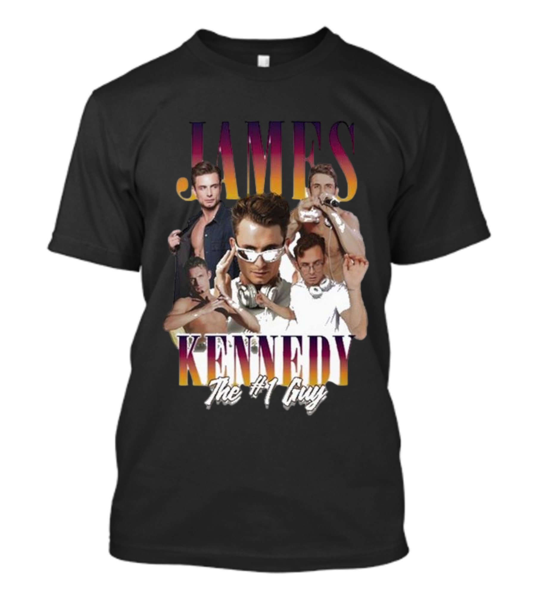 James Kennedy The No 1 Guy 2024 DJ Retro Pop Art Collage T-Shirt