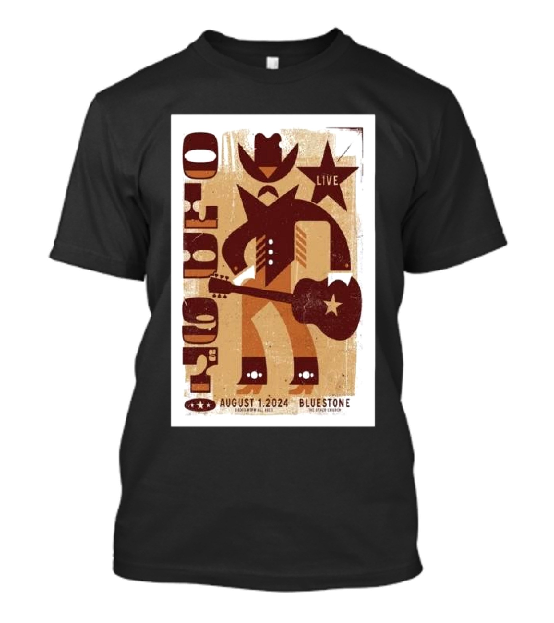 Old 97’s Live August 1 2024 The Bluestone Columbus Concert Cowboy Guitar Star T-Shirt