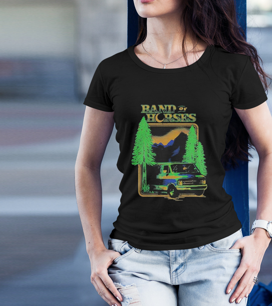 Band Of Horses Mountain Van Scenic Trees T-Shirt