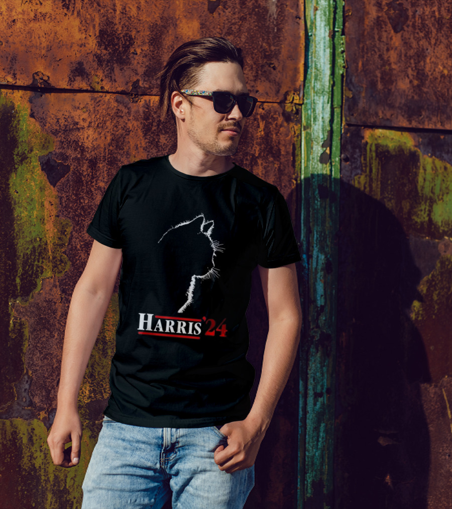 Harris '24 Childless Cat Lady For Kamala Harris President Biden 24 T-Shirt