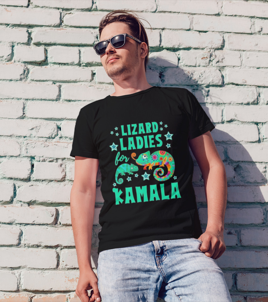 Lizard Ladies For Kamala Colorful Geckos Vote T-Shirt