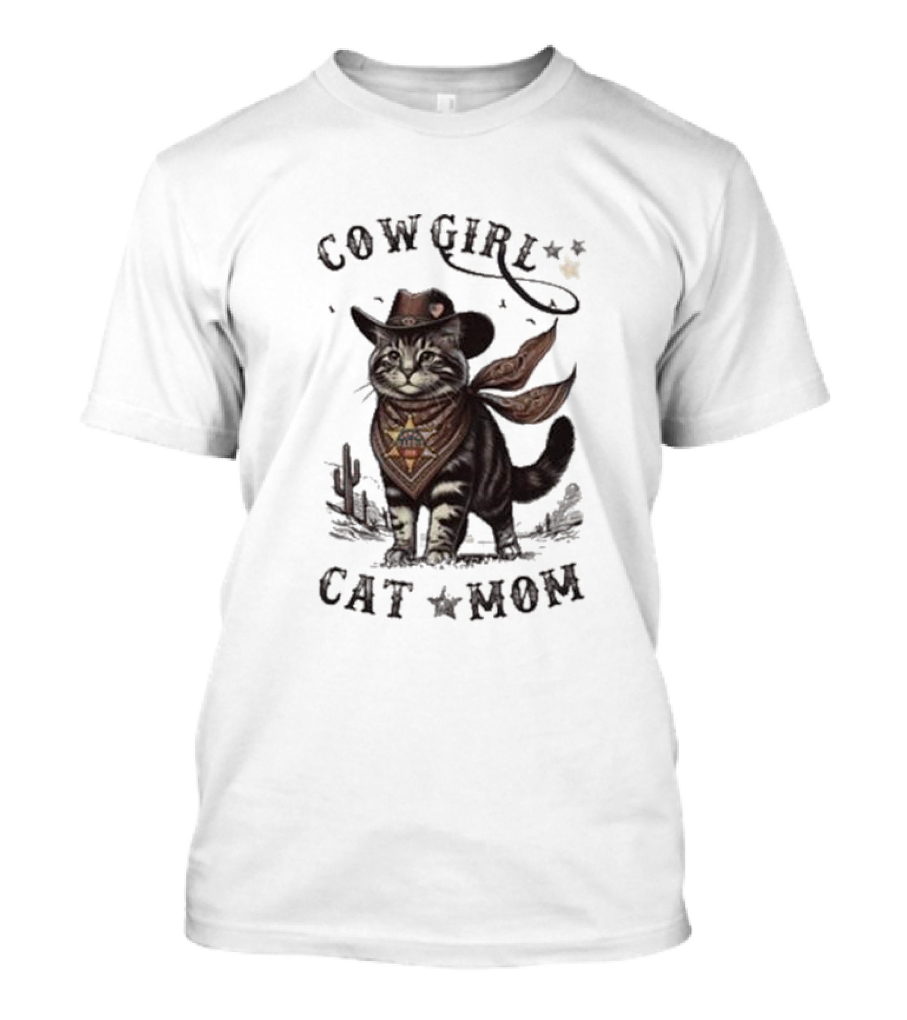 Cowgirl Cat Mom Cat Lady Who Votes For Kamala Harris T-Shirt
