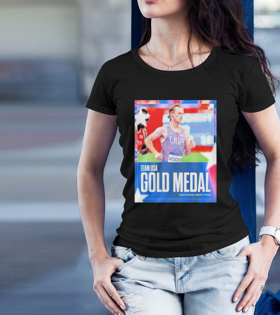 Team USA Cole Hocker Gold Medal Men's 1500m T-Shirt